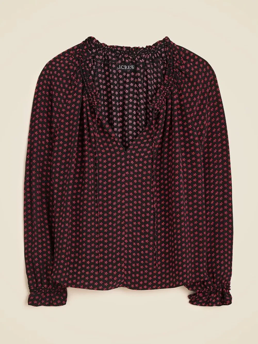 J. Crew popover top in ditsy floral crepe de chine
